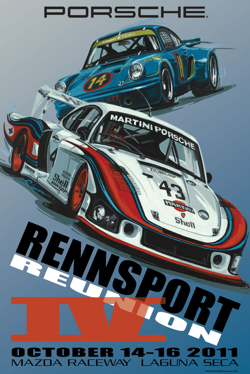 Illustration for article titled Rennsport IV historic Porsche poster is retro awesome